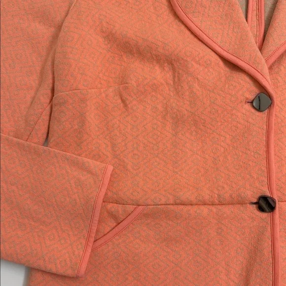 Pendleton 2X Plus Cotton Knit Coral Pink Structured Blazer Jacket NWT - Picture 4 of 7